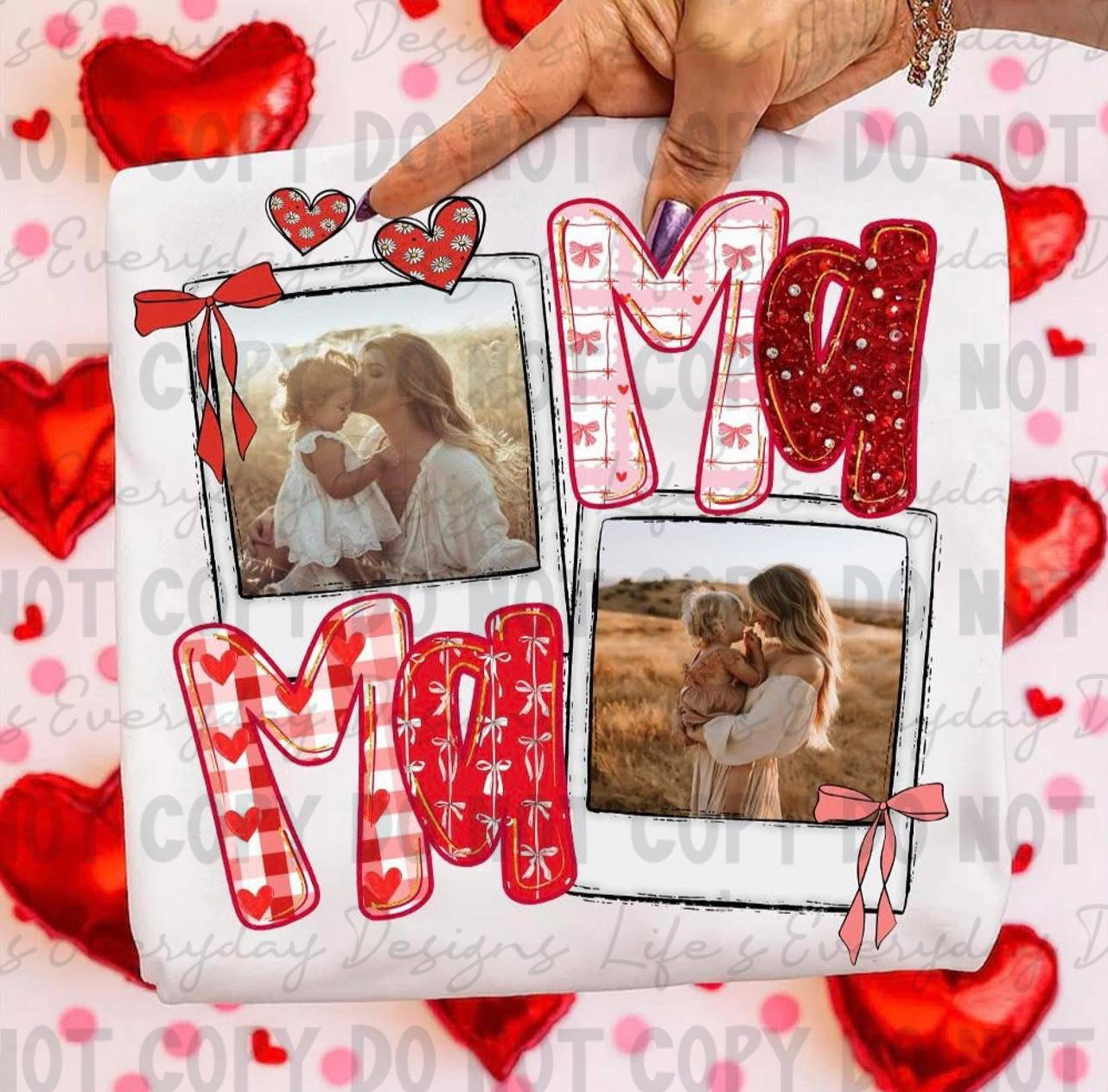 Mama Valentine Glitter Photo