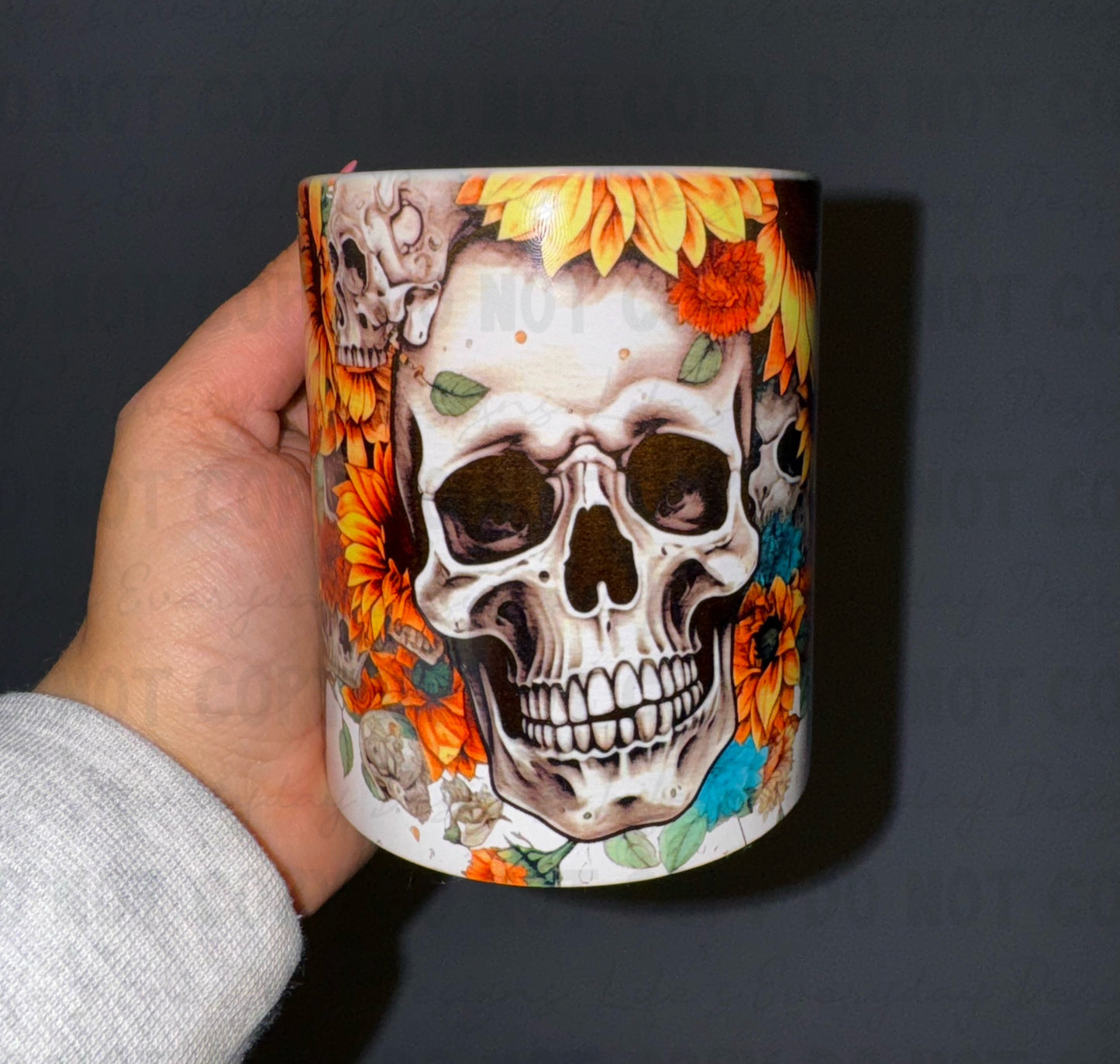 Skull & Sunflowers Coffee Mug