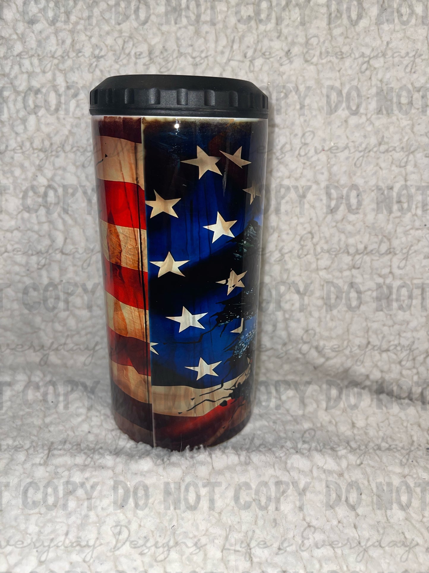 Fish/American Flag Can Cooler